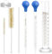 6 Stück Transfer Pipette 5ml 10ml,Glas Pipetten,Glaspipette mit Bürsten und 100ml Messzylinder,Glas Pipette Dropper,Measuring Pipettierer,Tropfpipette für Labor Lebensmittel Forschung Medizin Schule