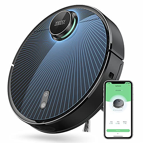 zoozee Z70 Robot Aspirador y fregasuelos con LiDAR navegador láser, succión de 3500 Pa y 5200mAh, Ideal Mascotas - Sugerencias Personalizadas - 5GHz Wifi-Compatible con tu Asistente de Voz