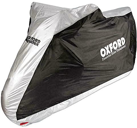 Oxford Covers Aquatex Waterproof All Weather Motorcycle Bike Scooter Cover Large CV204 (Large), Silver Black