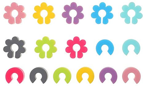 Segnabicchiere Silicone 16pcs Cup Markers Wine Glass Charms Tag Silicone a Forma di Fiore Bicchiere da Vino Drink Markers Drink Charms