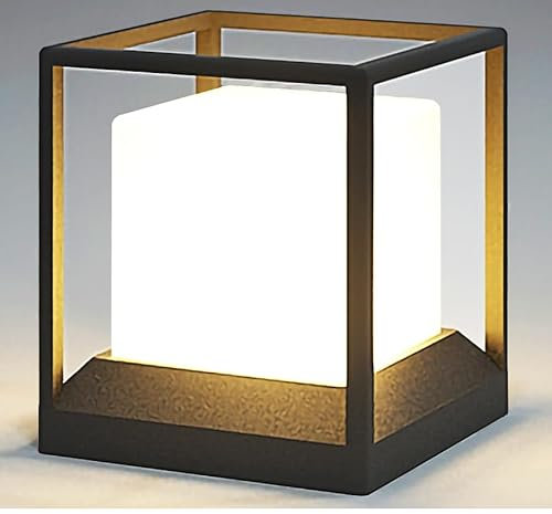 Budbuddy 20W LED Lampioni da Giardino con Attacco E27 Luci da Esterno Giardino illuminazione per Giardino Moderno IP65 Alluminio Lampione da Esterno con Elettricità Lampade da Esterno