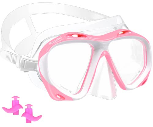 Taucherbrille Kinder,6-14 Jahre Schwimmbrille Kinder für Mädchen Jungen,Anti Nebel Schnorchelmaske Kinder Tauchmaske mit Nasenabdeckung,180° Panorama Anti-Leck Taucherbrille Verstellbares Silikonband