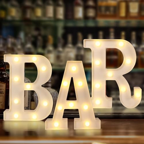 Insegna Luminosa Bar, Bar Lettera Lampada, Neon per Bar, LED Marquee Luci Bar Segni, Illuminato Bar Decor per Bar, Pub, Decorazione Da Parete