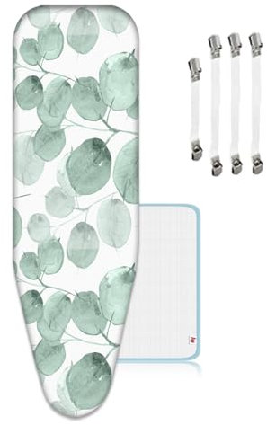 Housse Table à Repasser XXL 160x60cm, Housse de Table à Repasser Anti-tâche et 4 Clips de Fixation Housse Table a Repasser Montage Rapide