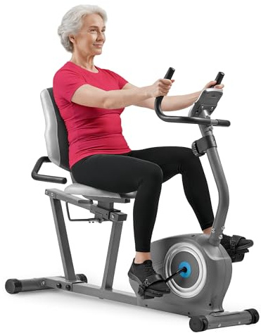 JLL Exercise Bike for Home Use, Magnetic Recumbent Exercise Bike for Seniors, Smart Bluetooth Compatible with Exclusive SunnyFit App, Indoor Stationary Bike with LCD Display