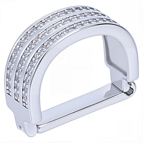 CABODYALS Anelli Da Cravatta Da Uomo Classici con Zirconi Cubici Quadrati e Strass Color Argento Fermacravatta Solida Fermacravatta con Cristalli Scintillantis Accessori per Anelli Da Uomo Gioielli Da