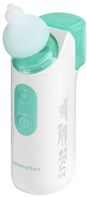 Bebeconfort Aspiratore Nasale Neonato Elettrico, 0 mesi +, Nebulizzatore e Aspiratore 2 in 1, Pulizia Naso Neonato Rapida e Silenziosa, 2 Ricambi Morbidi in Silicone, Facile da Pulire