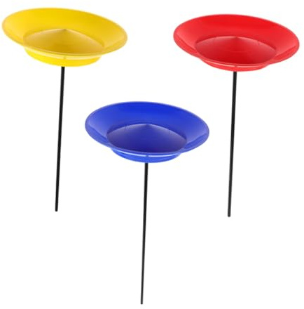 Lurrose Set 3 Pezzi Piatti da Giocoleria Gioco di Abilità Leggero con Bastoni in Plastica per Performance di Circo e Allenamento Professionale