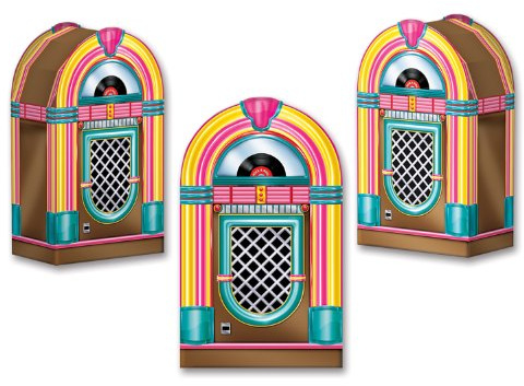 Beistle 54125 - Scatole per bomboniere Jukebox, in carta, multicolore