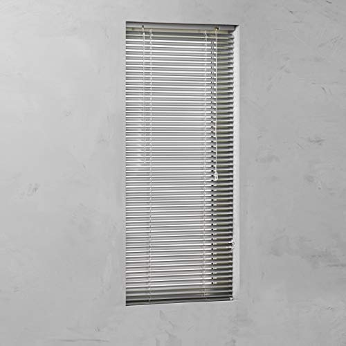 Alu Jalousie Silber - Breite 40 bis 220 cm - Höhe 130/175 / 250 cm - Tür Fenster Rollo Jalousette Aluminium Fensterjalousie Lamellen Metall (120 x 250 cm)