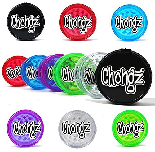 Vastu NO.1 Grinder 55mm, 3 Part Acrylic Plastic Tobacco Herb Crusher, Sharp Teeth with Stash Area - Random Colour delivery (1)