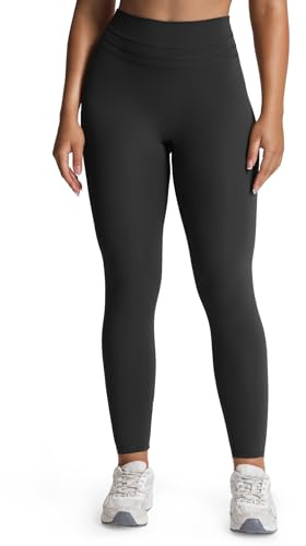Aoxjox High Waisted Workout Leggings for Women Scrunch Tummy Control Luna Buttery Soft Gym Yoga Pants 26 (Black, Small)
