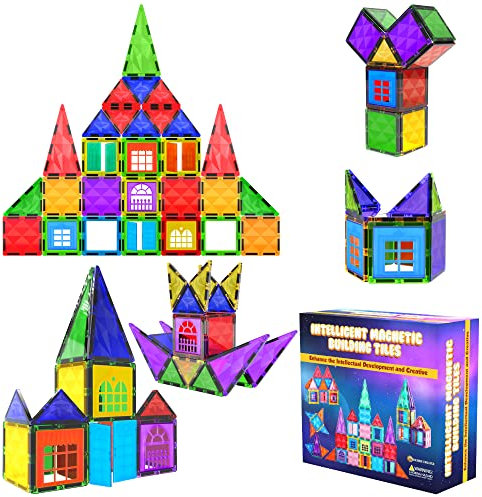 Desire Deluxe Magnetic Building Blocks Tiles STEM Toy Set 42PC – Kids Learning Educational Construction Toys for Boys Girls Present Age 3 4 5 6 7 Year Old - Gift, MT42