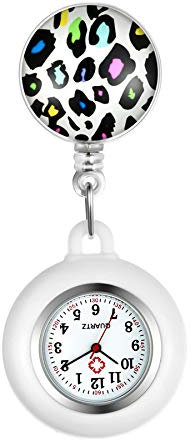 Avaner Schwesternuhren mit Clip Krankenschwester Uhren Pulsuhr Kitteluhr Quarz Ansteckuhr Pflege Uhr mit Abnehmbares Silikongehäuse Damen Taschenuhr für Krankenschwestern Ärzte Medizinisches Personal