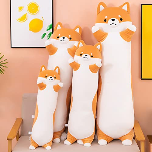 SNOWOLF ShibaInu lungo cuscino peluche giocattolo animale ripieno carino peluche morbido abbraccio cuscino corpo regalo (ShibaInu, 70cm)