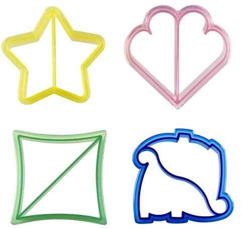 Sandwich Cutters for Kids Lunch Box, Fun and Creative Lunch Accessories for Kids Lunches, 4PCS, Includes Various Fruit, Cookie, and Food Cutter Shapes, Ideal for Bento Boxes and Snacks