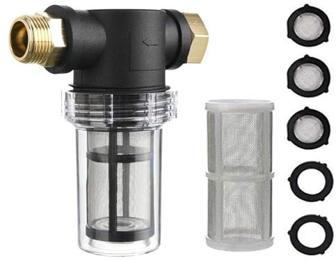 Prefiltro da 3/4 per pompe da giardino e impianti idrici domestici, filtro tubo da giardino, filtro pompa dell'acqua, filtro per tubazioni, filtro per acqua Down Sediment, con filtro a rete da 40 e