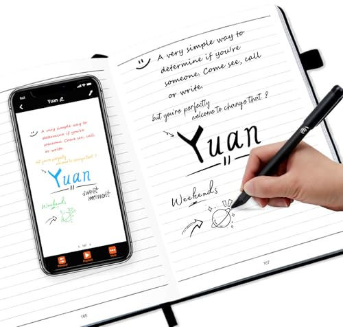 Smart Pen and Notebook - Smartpen Writing Set, Digital Smart pens for Note Taking, Real-time Sync for Digitizing, Storing, and Sharing Paper Notes, Compatible with ipad, iPhone and Android Smartphone