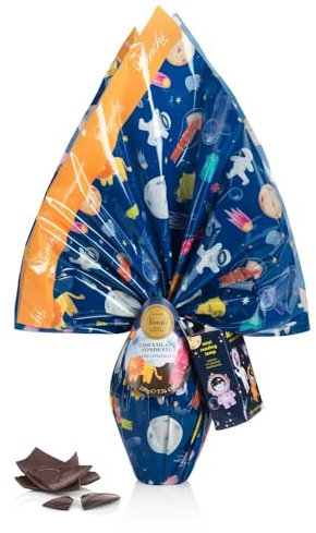 Venchi - Uovo di Cioccolato Blu, Gusto Cioccolato Fondente 60%, con 2 Sorprese per Bambini, Senza Glutine, Vegano, 220 gr, Collezione Pasqua, Idea Regalo
