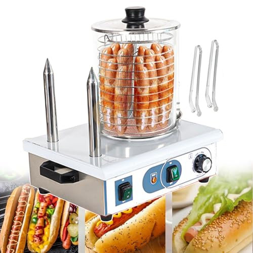 QUSYZD Máquina para Hacer Perritos Calientes/vaporizadores eléctricos para Salchichas, albóndigas y Verduras/Calentador eléctrico de panecillos,