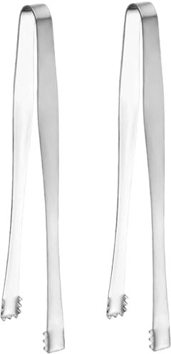 2pc per pinze di ghiaccio, smodenti di chalaza in acciaio inossidabile, 6 piccole pinze lunghe con denti bruscamente rendono il ghiaccio affermare il facile per cubetti di zucchero a secchio