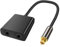 XMSJSIY Cable óptico divisor 1 en 2 salida Toslink Digital Audio fibra óptica adaptador Toslink 1 macho a 2 hembra Dual Port Switch Selector conector dorado para TV, CD, DVD, amplificador, barra de
