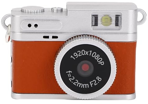 Mini KeyChain Camera, 1080p Liten Retrokamera, Vintage Digitalkamera, Bärbar Fotovideokamera, för Resestudier Nybörjare Nybörjare (Brun)
