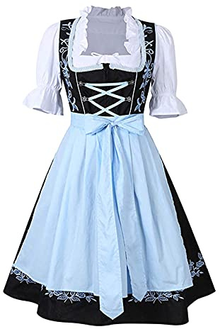 Dirndl - Abito tradizionale bavarese da donna, abito corto Dirndl, azzurro, elegante, stile bavarese, abito tradizionale bavarese, costume tradizionale bavarese, vestito tradizionale bavarese, vestito