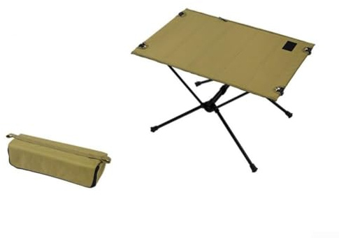 Oniissy Mesa de camping plegable para uso en exteriores, mesa de tela plegable ligera y portátil, 57 x 40 x 38 cm con poliéster Oxford 1000D y tablero de polipropileno, fuerte carga, no (arena)