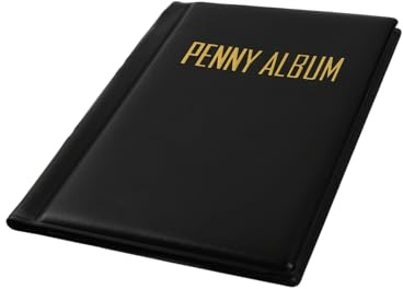 Pressed Penny Collector Book Black – Portable PVC Penny Album & Holder for Coin Collecting – 15.5x11.5cm/6.1x4.5in, Holds 108 Coins Pockets, Perfect for Travel and Home