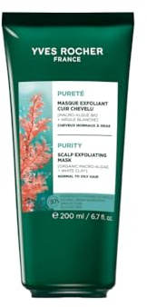 Yves Rocher Mascarilla Exfoliante para el Cuero Cabelludo – Scalp Exfoliating Mask – Cabello Normal a Graso – Con Macroalga Orgánica y Arcilla Blanca – Purifica hasta 72H – 200 ml