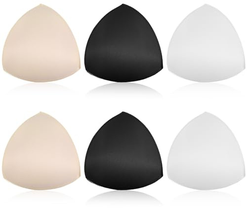 Bruislard 3 Pairs Bra Inserts Pads Triangle Sports Bra Pads Removable Bras Cups Inserts Enhancers for Women Sports Bras Cup Swimwear Bikini