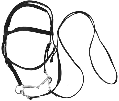 minkissy Nylon Rope Halter for Horses with No-bite Design and Secure Riding Experience Comfortable Horse Training Halter Featuring Black Material for Equestrian Activities
