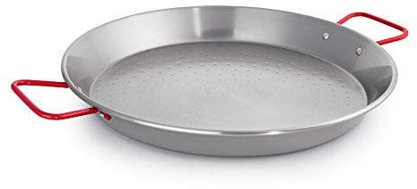 WAS 2281 400 - Padella per paella, in ferro, diametro superiore 40 cm, diametro inferiore 36 cm, altezza 4,5 cm