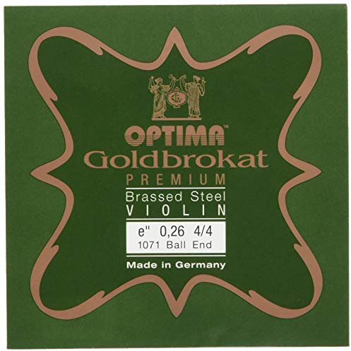 Optima Violinsträngar guldbrokad premium mässing 4/4 E 0,26 K medium
