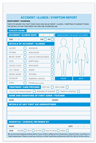 Nursery/Early Years Accident Report Book, 2 Part (Duplicate)