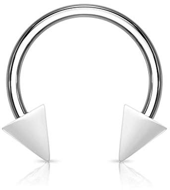 viva-adorno Universal Hufeisen Piercing Chirurgenstahl 316L UV Spitzen Septum, Lippe, Augenbraue, Nase Z305, weiß