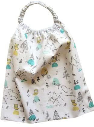 Serviette de cantine - Serviette de table XXL pour enfant - Serviette élastique - Hibou et ours