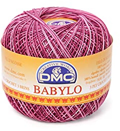 DMC - Babylo grosseur 20, en couleurs - Fil à crocheter | Idéal pour la déco et les vêtements de qualité - Crochet n° 1.25 ou 1.50 | 50 g - 360 m | 46 coloris disponibles