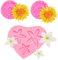 YGCHEN Silikonform Blume Silikonformen Fondant Blumenform Silikon Formen Frangipani 3D Sonnenblume Fondant Form Schokoladenformen Süßigkeiten (3 Stück)