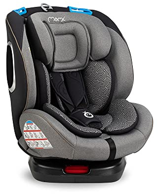 MoMi TORDI Silla de coche para niños de 0 a 12 años (grupo 0+, 1, 2, 3, peso de 3 a 36 kg), giratoria, en sentido inverso a la marcha: hasta 18 kg, en el sentido de la marcha: a partir de 18 kg