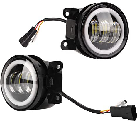 Aramox Phare Antibrouillard LED Universel, 3,5 Pouces, 120W, IP67, 10-60V, pour Voitures et Motos, Lot de 2