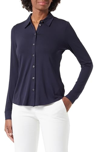 Marc OߴPolo Mujer Blusa de punto de tejido elástico con cuello francés, Azul (Manic Midnight), L