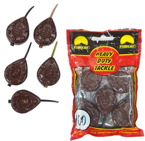 PRO FILSTAR Inline Gripper Grundblei Angeln Set 5 x 100g - Angeln Blei mit Anti Tangle Sleeve - Angel Bleie Set - Birnenblei - Blei Gewicht - Angelblei - Fishing Weights - Bleigewichte – Karpfenblei