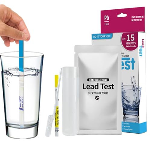 Kit de detección de plomo en agua: tira reactiva y pipeta cuentagotas, prueba casera para agua potable, agua de pozo y agua de ciudad | Alta sensibilidad hasta 15PPB, resultados rápidos