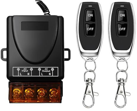 LEIBOCHAO Interrupteur sans Fil de Télécommande Haute Puissance 433Mhz, AC 220V 30A, Telerupteur pour Lumière, Pompe à Eau, Appareils Ménagers, Irrigation Agricole, Distance de Contrôle à Moins de 20M