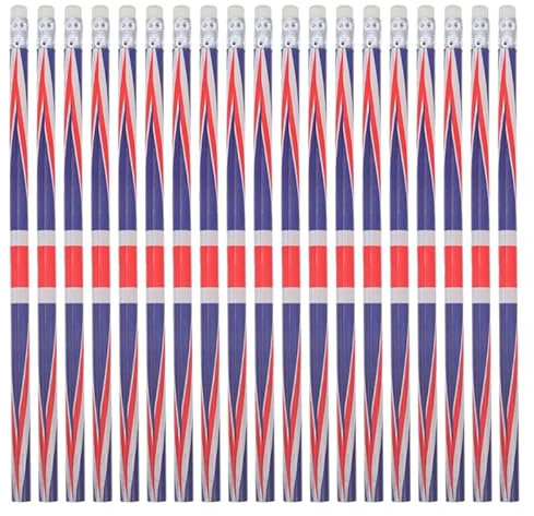 Veemoon 100 Stück Bleistifte Mit Britischer Flagge – Patriotische Bleistifte Im Union Jack Design Mit Radiergummis Für Schule - Büro Und Als Partygeschenke Für