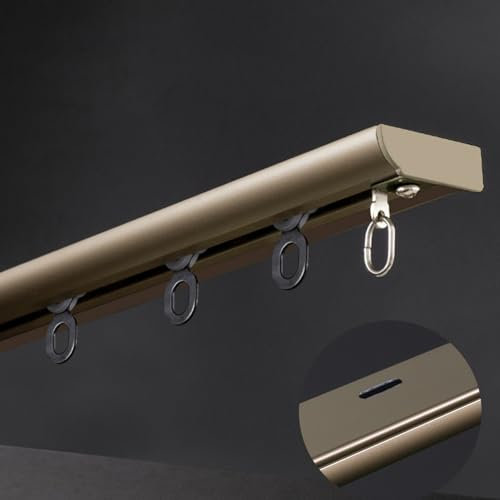 Sistema di binari da soffitto con bordi ad arco, per finestre/camera da letto/doccia, silenzioso, asta per tenda scorrevole, personalizzabile, color champagne, 700 cm