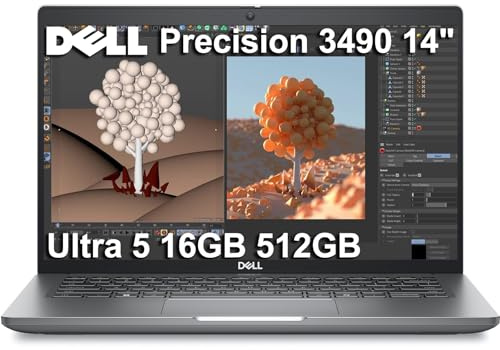 Dell Precision 3490 Laptop, 14FHD, Intel Ultra 5 135H, 16GB DDR5 512GB SSD | Mobile Workstation, > i7-1355U, 14-Core, AI PC for Business, Engineer, 2x Thunderbolt 4, 1080p RGB Webcam, Win 11 Pro
