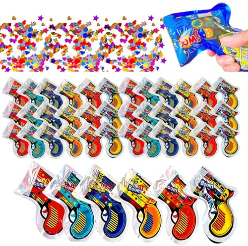 SPORWAY 60 cañones de confeti: juego de pistolas de confeti, mini cañón de confeti, para fiestas, carnaval, cumpleaños, bodas, Año Nuevo, aniversarios
